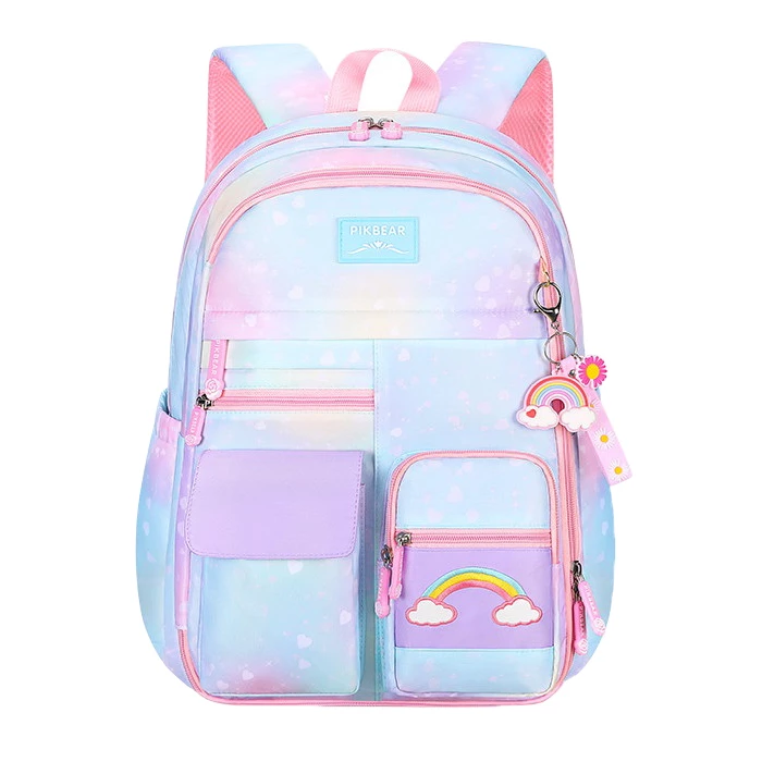 colorful school bag for girls with 180 degree opening door 1
