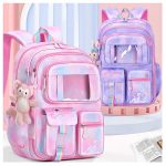 کوله مدرسه دخترانه خارجی رنگارنگ عروسک دار طلق دار درب یخچالی