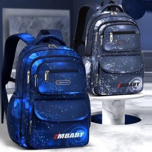 کوله پشتی بازشو دریخچالی مدرسه وارداتی طرح ستاره و کهکشان کد 2293