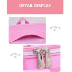 زیپ و دستگیره کیف مدرسه دخترانه مدل صندوقی طرح قلب