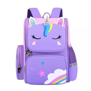 کیف مدرسه خارجی طرح یونیکورن رنگین کمان کد 61233