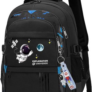 universal school backpack black navy blue h 6