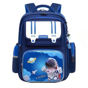 کوله پشتی مدرسه خارجی پسرانه طرح فضانورد دو دکمه کد 771