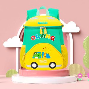 کوله پشتی مهدکودکی olang 6115 زرافه و دایناسور سوار بر ماشین
