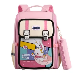 girl backpack rabbit riding umbrella 66355 3