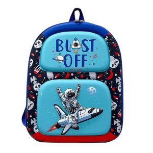 کوله پشتی کودک فایبر طرح موشک و فضانورد کد 443
