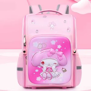 کوله پشتی مدرسه دخترانه صندوقی طرح ملودی (ستاره) کد7748