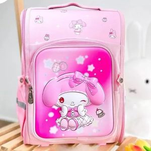 کوله پشتی مدرسه دخترانه صندوقی طرح ملودی (ستاره) کد7748