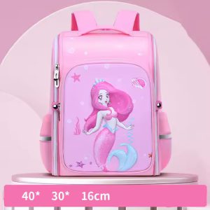 کوله پشتی طرح پری دریایی (با موهای صورتی) کد488