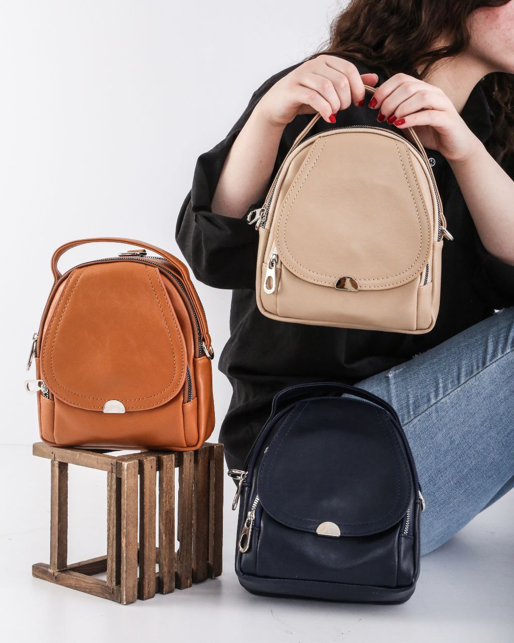 مینی کوله 3 کاره دخترانه دوشی و دستی و کوله کد619