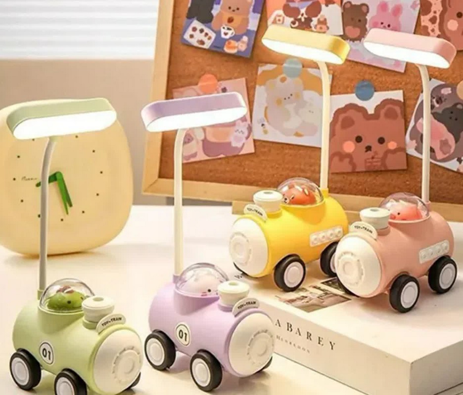 چراغ مطالعه و چراغ خواب شارژی مدل قطار به همراه مداد تراش