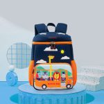 کیف سرمه ای کودک خارجی طرح سرویس مدرسه اتوبوسی برند اولنگ کد olang 6104