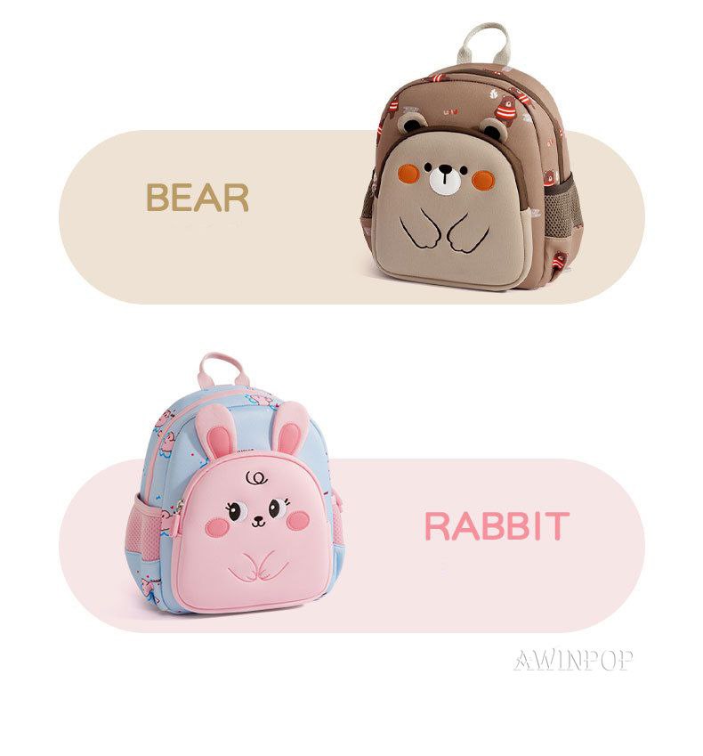 کوله پشتی مهدکودکی طرح خرگوش و خرس لپ گلی کد33699 