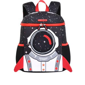 کوله کودکانه وارداتی طرح فضانورد با جیب طلقی کد olang 6081