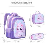 کوله پشتی مدرسه چرخدار دخترانه طرح یونیکورن با هدفون