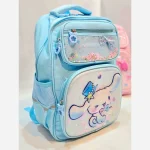 کوله پشتی مدرسه دخترانه طرح سینامورول کلاه دار کد 1411