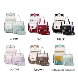 کوله خارجی دخترانه با رنگ پاستلی همراه ساک دستی و جامدادی 954