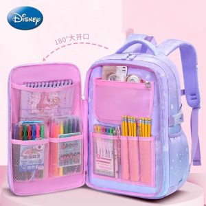 کوله پشتی مدرسه ای دخترونه با در 180 درجه باز شو جلو آکواریومی کد 3364