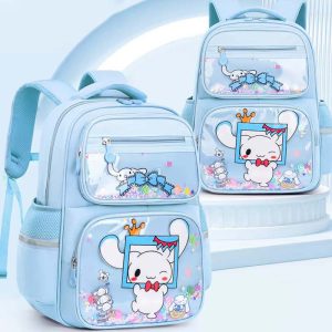 کوله پشتی دخترانه مدرسه طرح سینامورول آکواریومی قاب دار کد 366