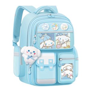 کوله پشتی دخترانه پیکسلی ضدآب سیامورول آبی