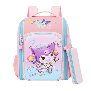 کوله پشتی دخترانه مدرسه ای طرح کرومی خندان کد 988