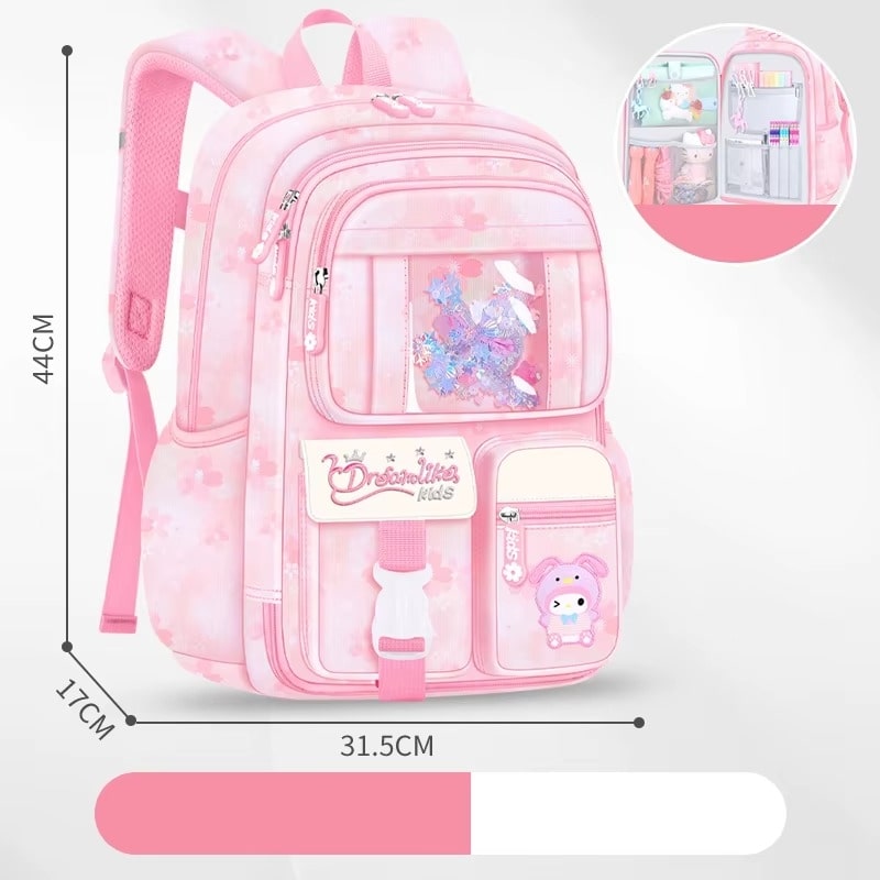 کوله دخترانه دریخچالی آکواریومی صورتی