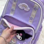 کوله مدرسه کرومی با سه زیپ