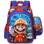 کوله پشتی با طرح سوپر ماریو کد 4347 همراه با جامدادی