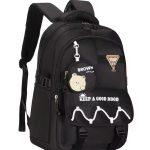 کوله‌پشتی مشکی ساده با طراحی خاص و فانتزی