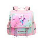 کوله‌پشتی دخترانه صندوقی با طرح انگلیسی و تصویر پری دریایی