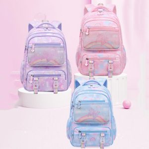 کوله دریخچالی دخترانه طرح پروانه رنگین کمان کد 8008