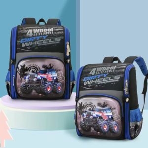 کیف مدرسه کودکانه طرح کارتونی ماشین