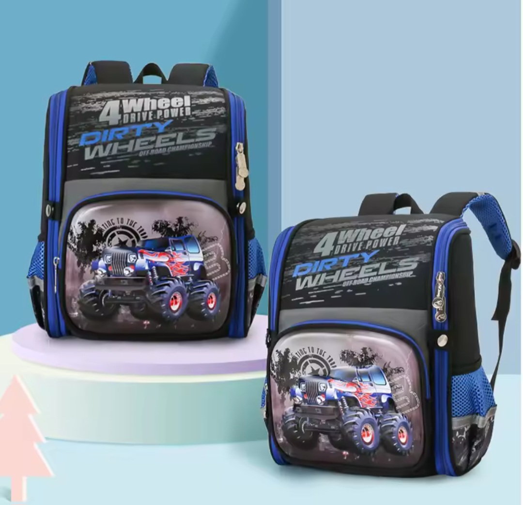 کیف مدرسه کودکانه طرح کارتونی ماشین