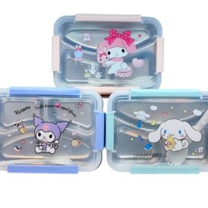 ظرف غذای استیل کرومی با طراحی شخصیت‌های کارتونی