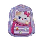 کوله پشتی کودک طرح گربه سه بعدی فایبر براق کد 127