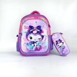 کوله وارداتی برجسته طرح کرومی کد56611 همراه جامدادی (فنجان بدست)