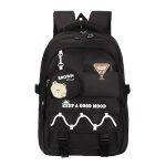 کوله پشتی مشکی با کیف کوچک طرح خرس