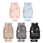 کوله با کیف کوچک طرح خرس کد 6554 (بند سفید جلو)