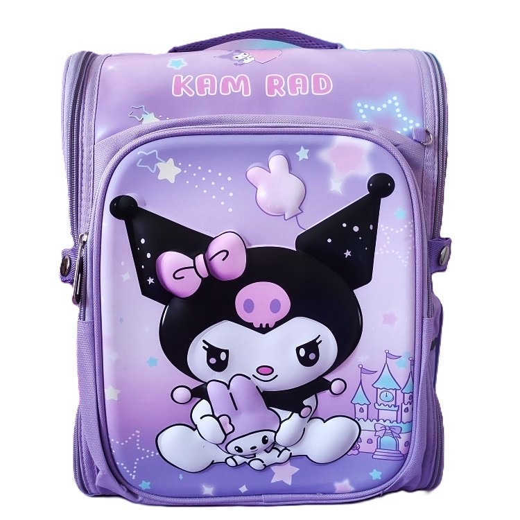 کوله پشتی مدرسه دخترانه صندوقی طرح کرومی کد 7750