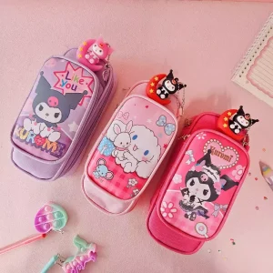 جامدادی دو زیپ عروسک دار کرومی