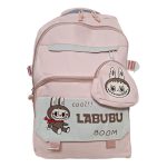 کوله پشتی مدرسه طرح لبوبو صورتی