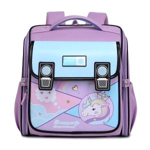 کوله پشتی صندوقی مربعی دخترانه طرح یونیکورن کد 8987