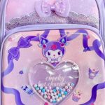 طرح قلب بالب دار کوله پشتی دخترانه کرومی