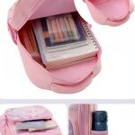 کیف مدرسه دخترانه کرومی جادار و جیب های متعدد با جیب قمقمه