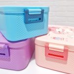 نمای جانبی ظرف غذای استیل دو طبقه کرومی