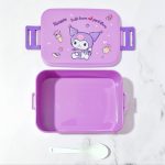 ظرف غذا طرح کارتونی کرومی با قاشق داخلی