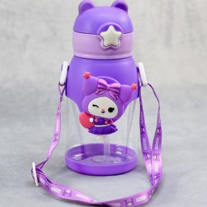 قمقمه پلاستیکی نشکن بنفش شفاف