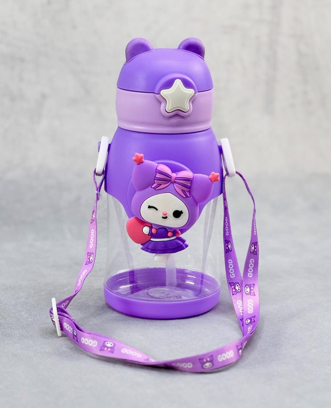 قمقمه پلاستیکی نشکن بنفش شفاف