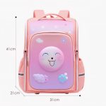 ابعاد کوله پشتی مدرسه دخترانه طرح لبخند رنگ گلبهی