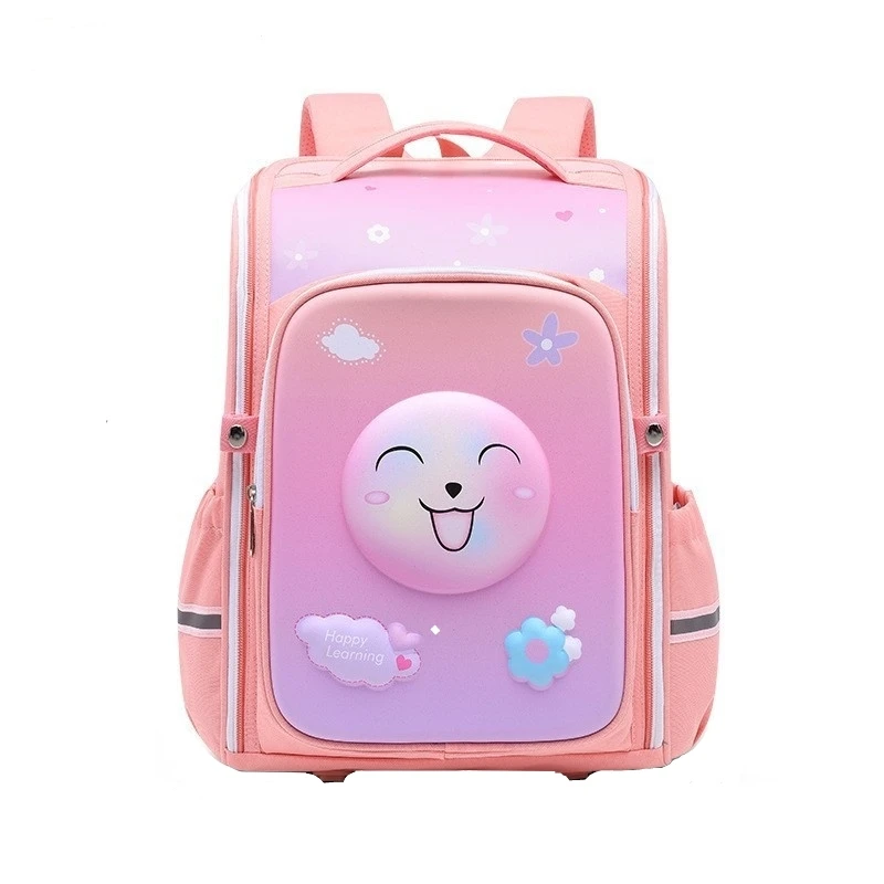 کوله پشتی مدرسه دخترانه طرح لبخند رنگ گلبهی